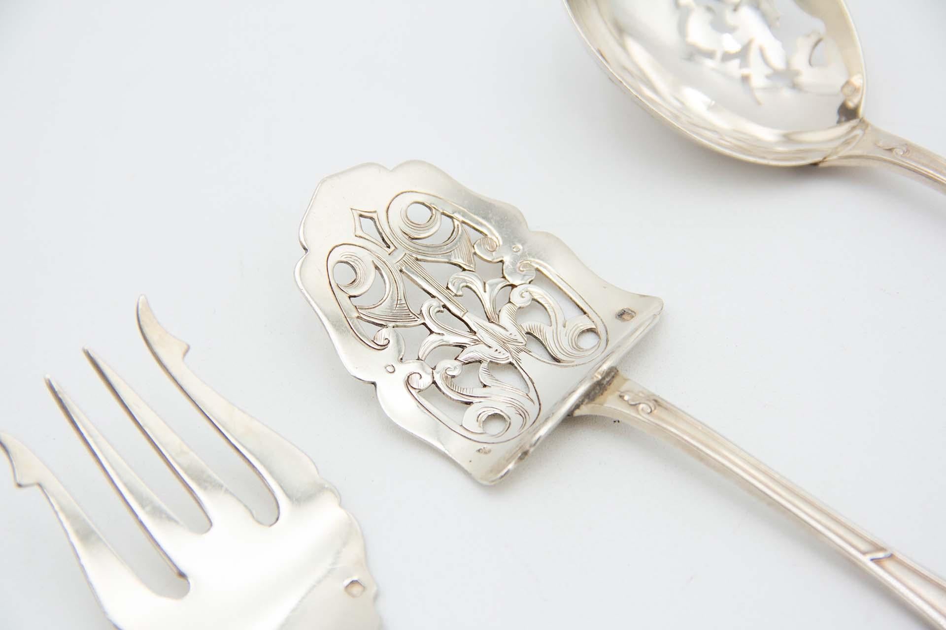 Silver dessert cutlery set en Bueno estado para la venta en Porto, PT