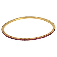 925 Sterling Silver 2.60cts Ruby Bangle