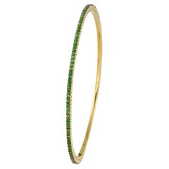 925 Sterling Silver 2.90cts Tsavorite Bangle
