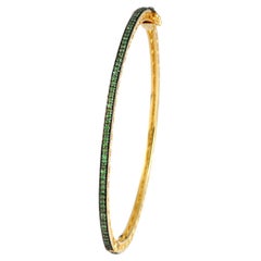 925 Sterling Silver 1.82cts Tsavorite  Bangle