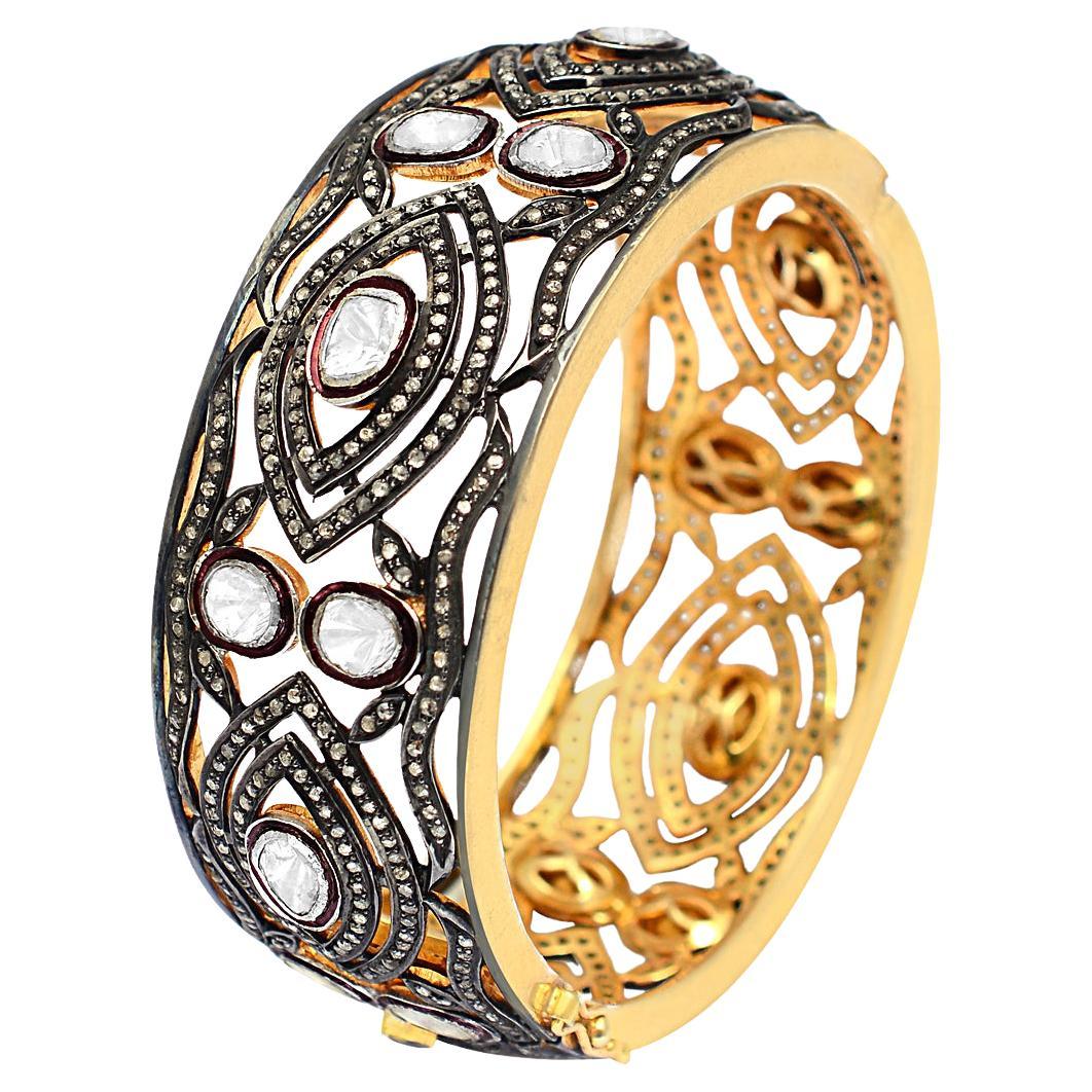 925 Sterling Silver 0.46cts Diamond and 0.23cts Sapphire Bracelet For