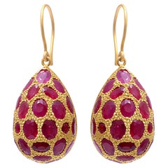 925 Sterling Silver 18.85cts Ruby Earring