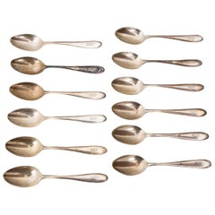 Antique Silver Dinner Spoons, Bruckmann & Söhne, 12 Pieces