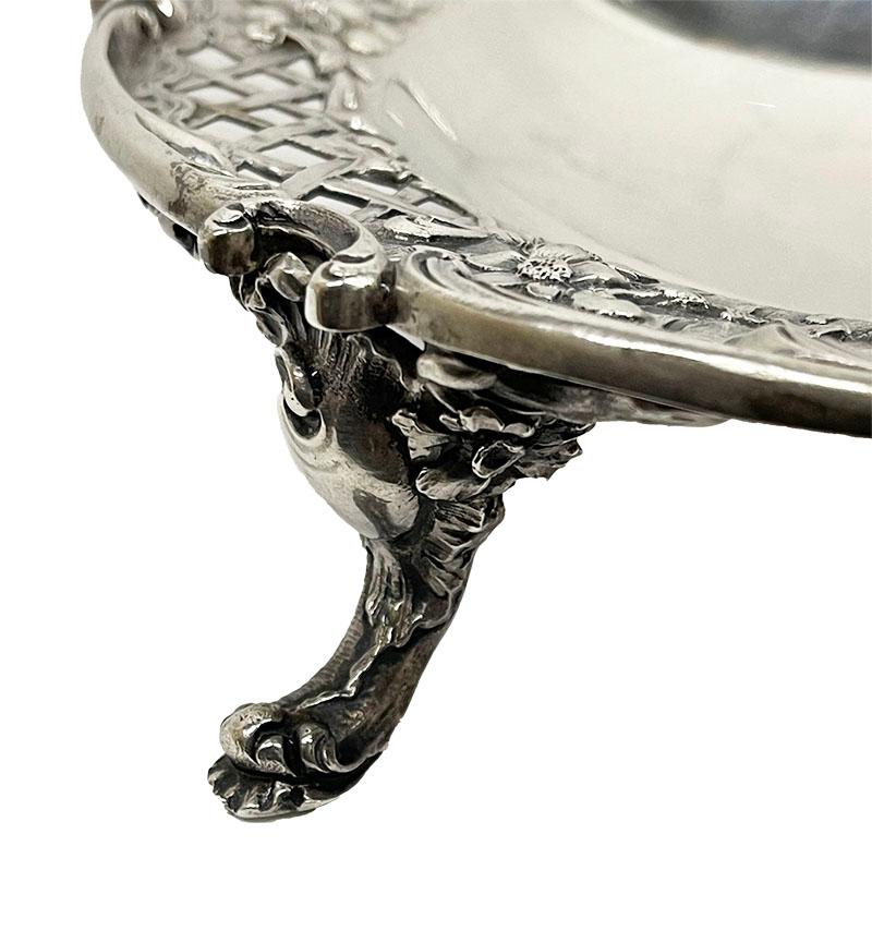 Silver dish designed by de Rudder for Wolfers, Brussel, Belgium 1892-1900 In Good Condition For Sale In Delft, NL