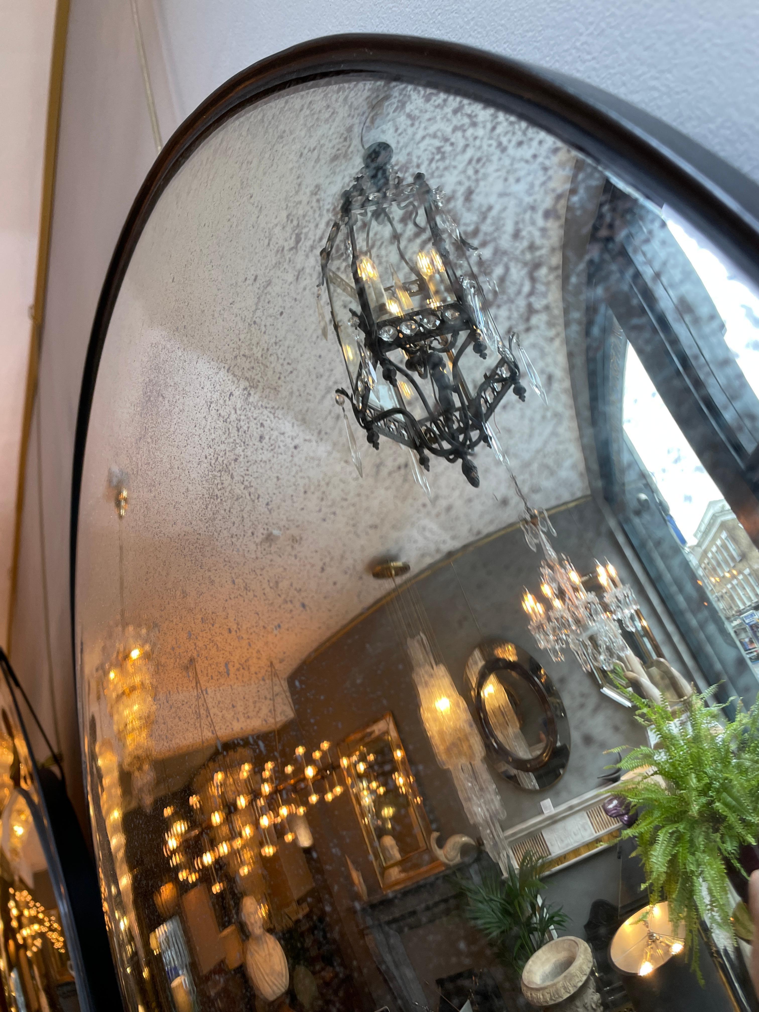 Silver Distressed Convex Mirror In Good Condition In London, GB