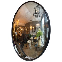 Silver Distressed Convex Mirror