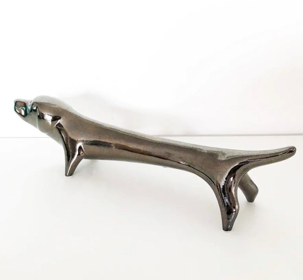 Silver Dog of Roberto Rigon Made in Italy, Art In Good Condition For Sale In Foggia, FG