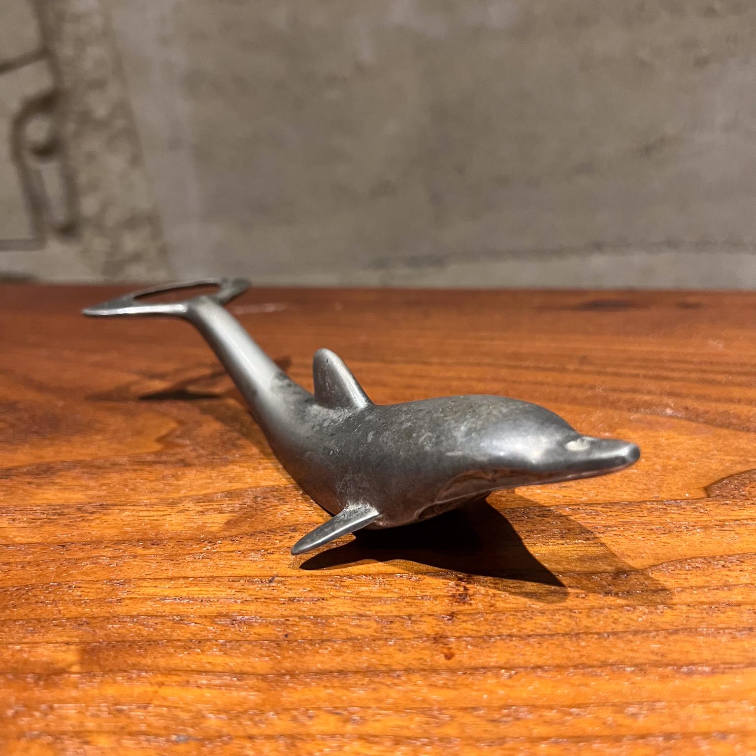  Silver Dolphin Bottle Opener Midcentury Mad Barware In Good Condition For Sale In Chula Vista, CA