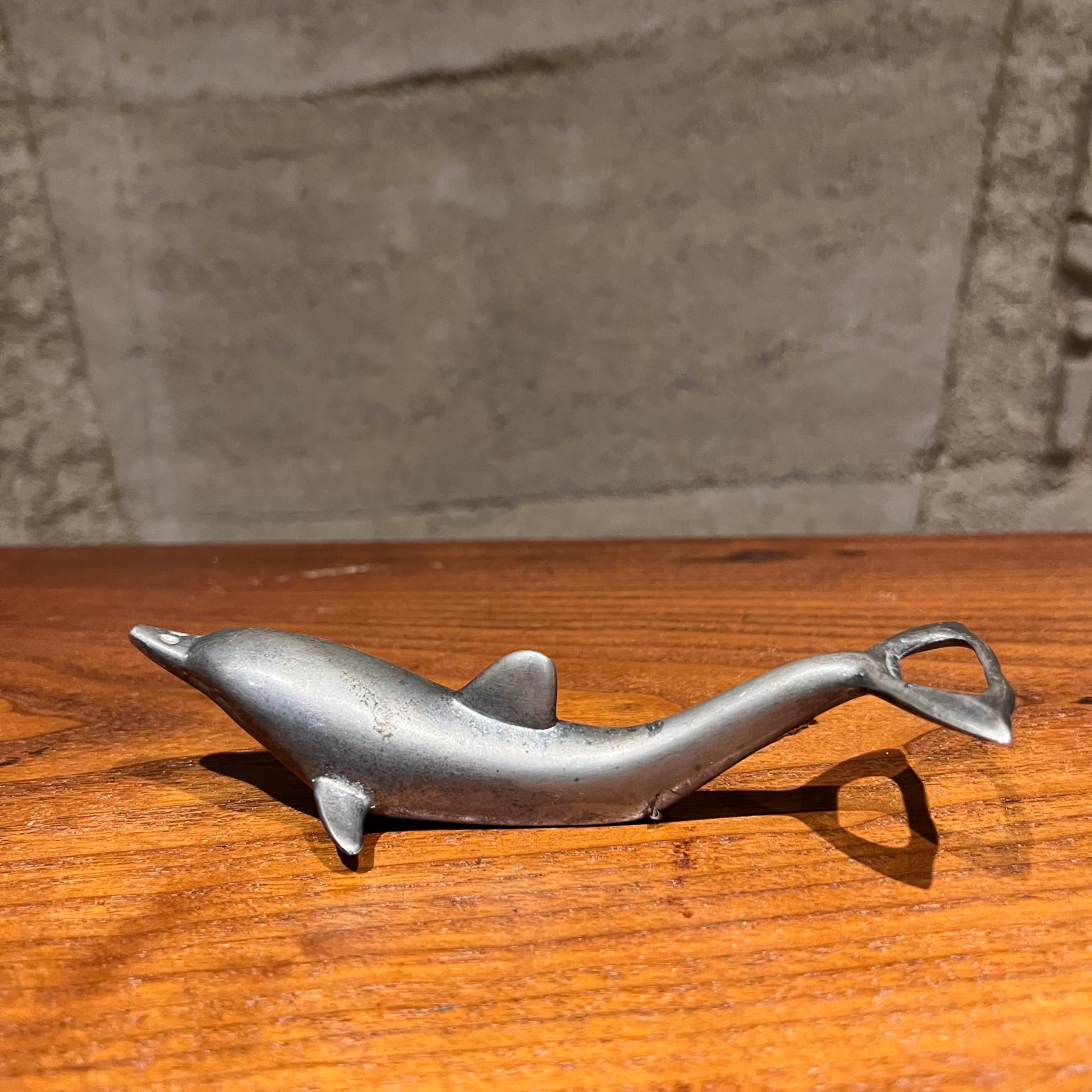  Silver Dolphin Bottle Opener Midcentury Mad Barware For Sale 1