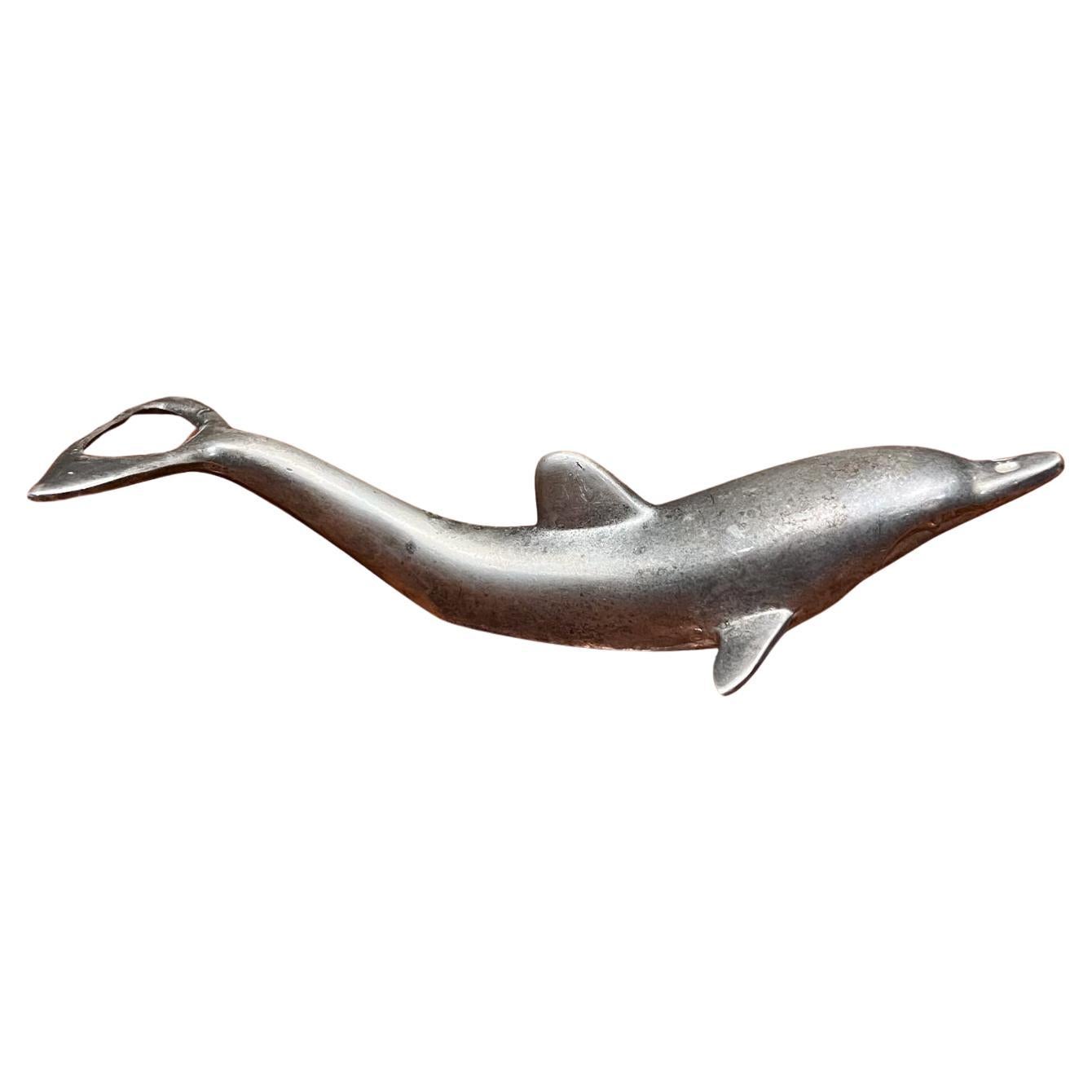  Silver Dolphin Bottle Opener Midcentury Mad Barware For Sale