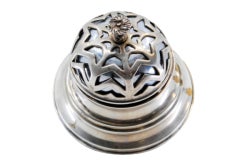 Silver doorbell with relief capsule on the bell
