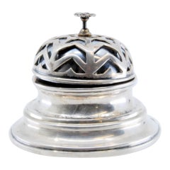 Silver doorbell with relief capsule on the bell