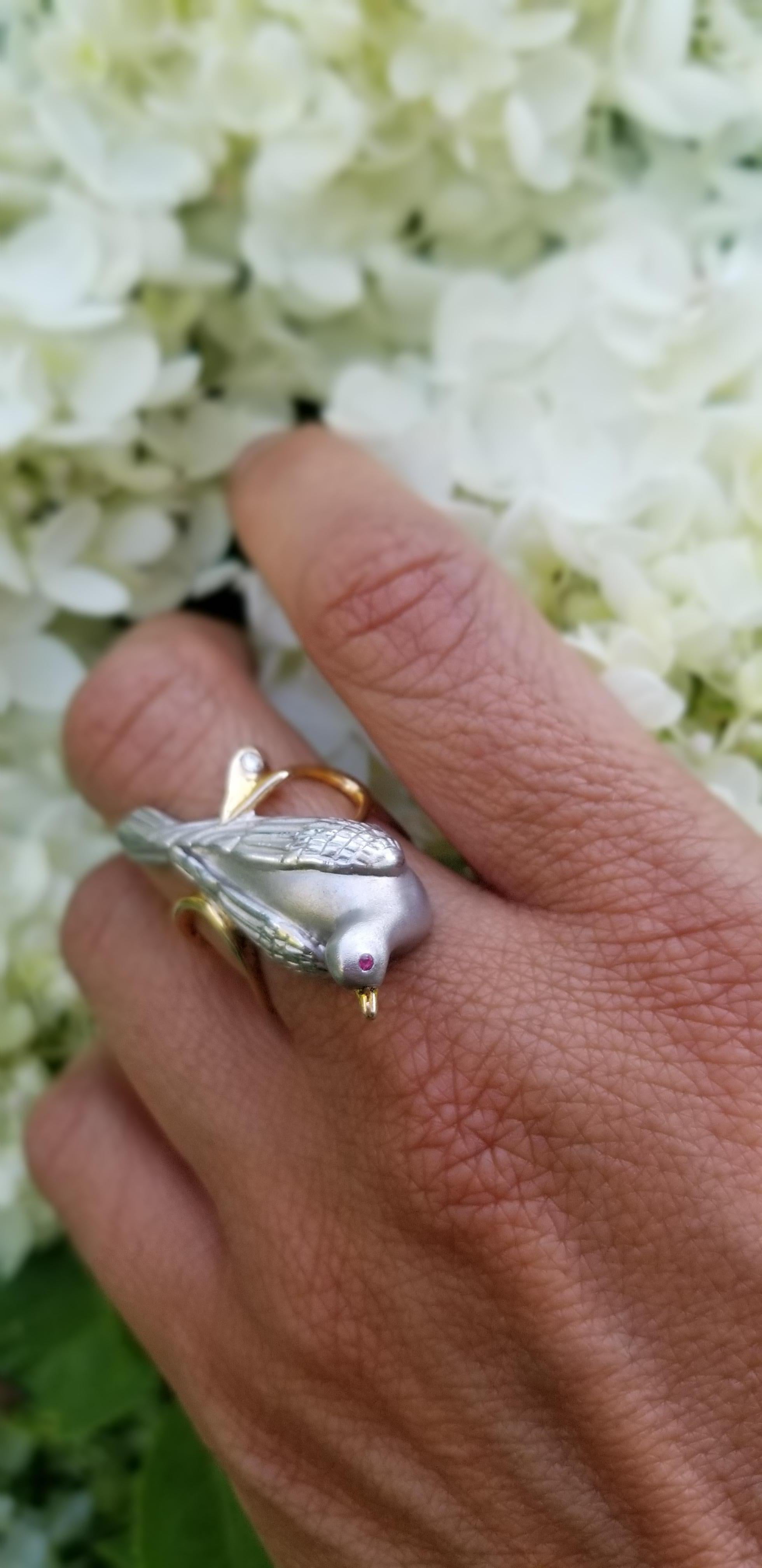 silver dove ring