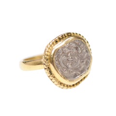 Silver Drachma of Medusa in 18K Ring