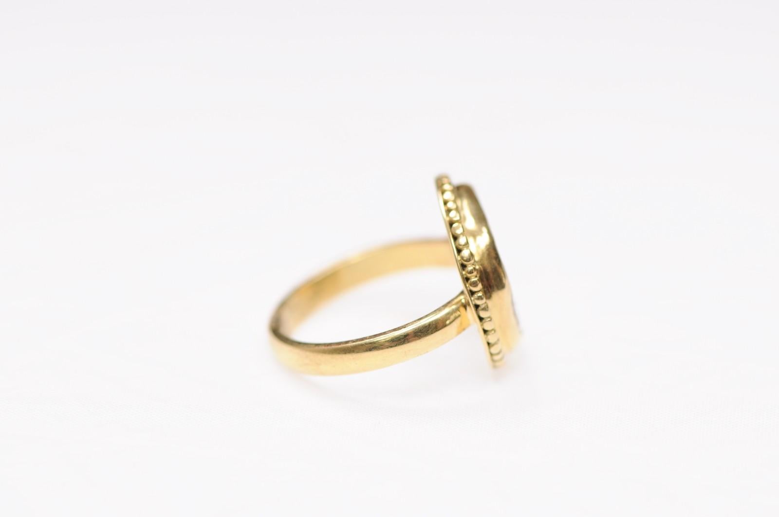 Silver Drachma of Medusa in 18K Ring For Sale 1