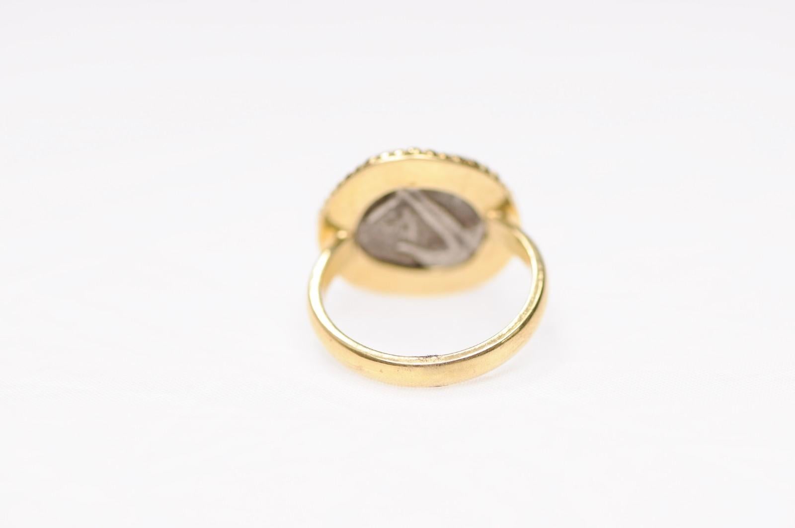 Silver Drachma of Medusa in 18K Ring For Sale 2
