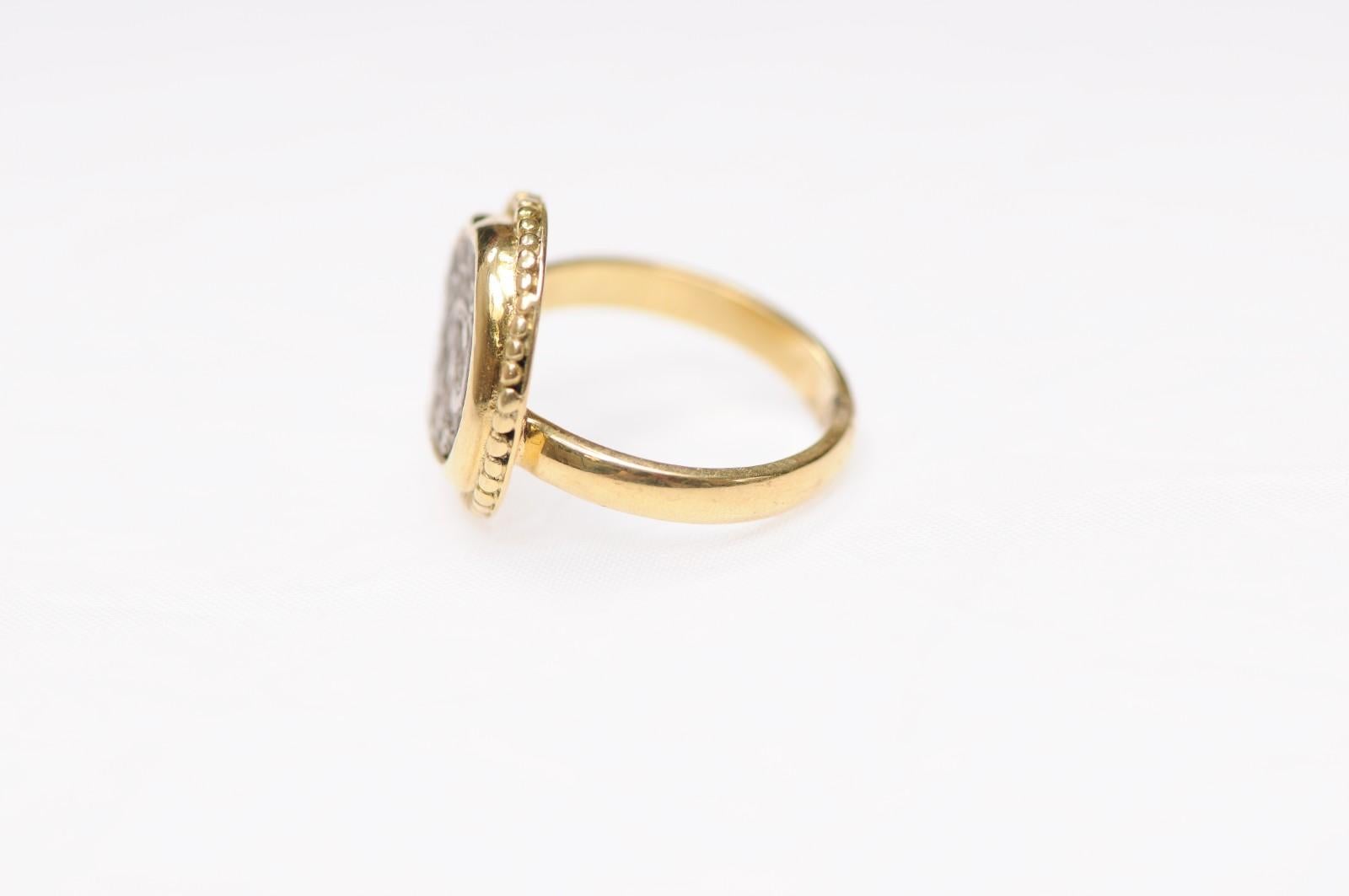 Silver Drachma of Medusa in 18K Ring For Sale 3