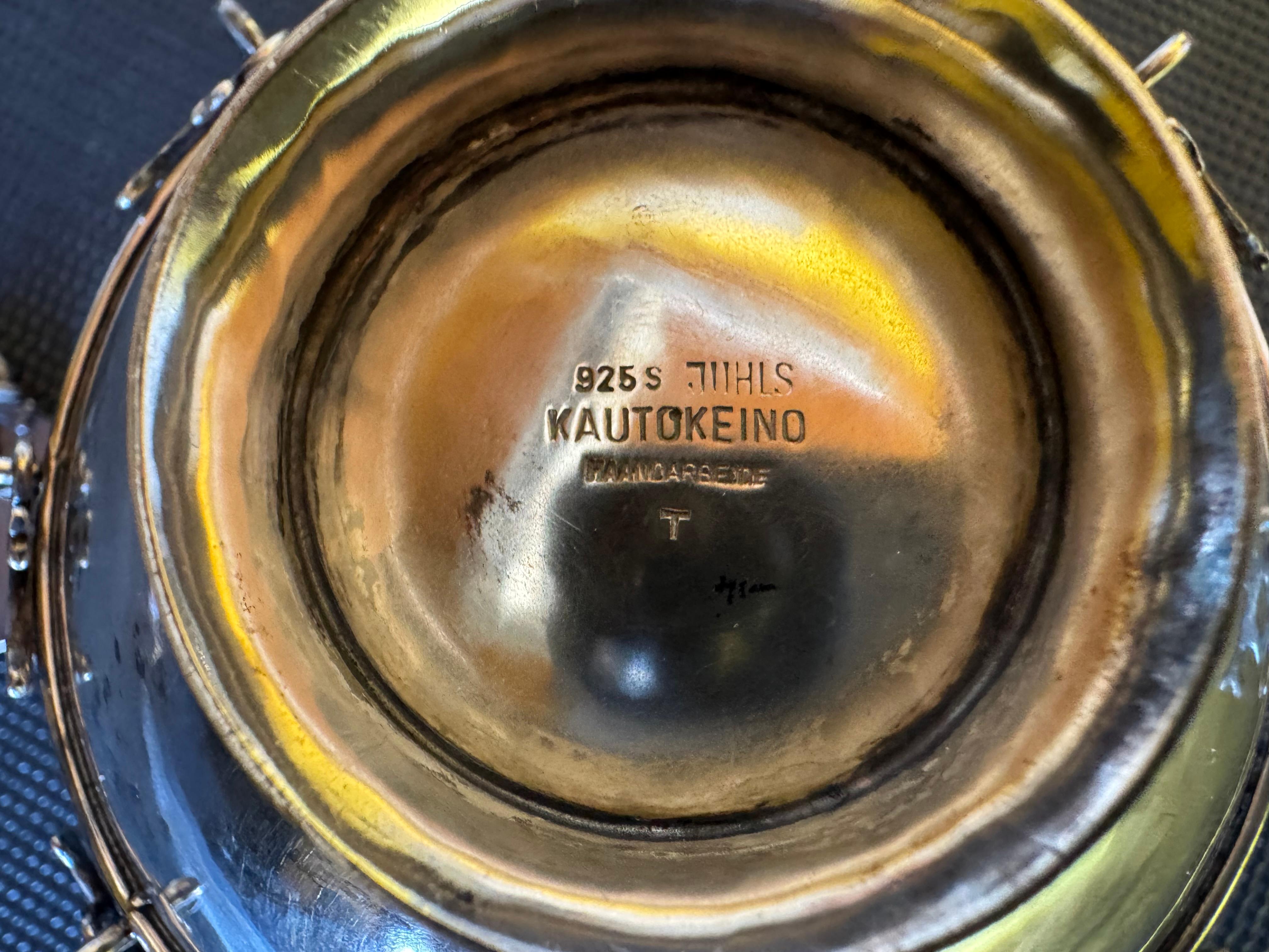 Ciotola d'argento - Kuksa artigianale di Kautokeino, Norvegia  Juhls Design in vendita 5