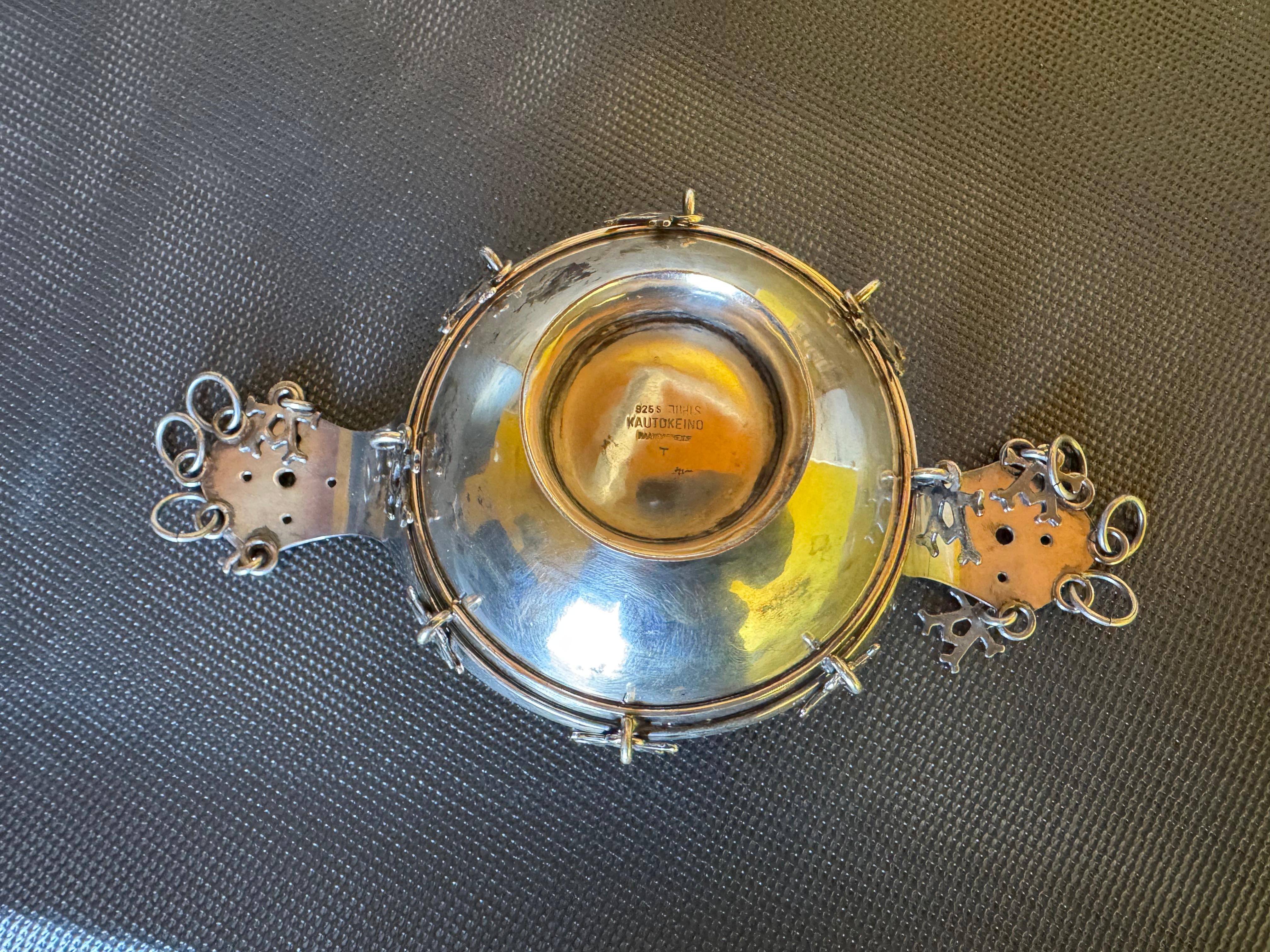 Ciotola d'argento - Kuksa artigianale di Kautokeino, Norvegia  Juhls Design In condizioni buone in vendita a Orimattila, FI