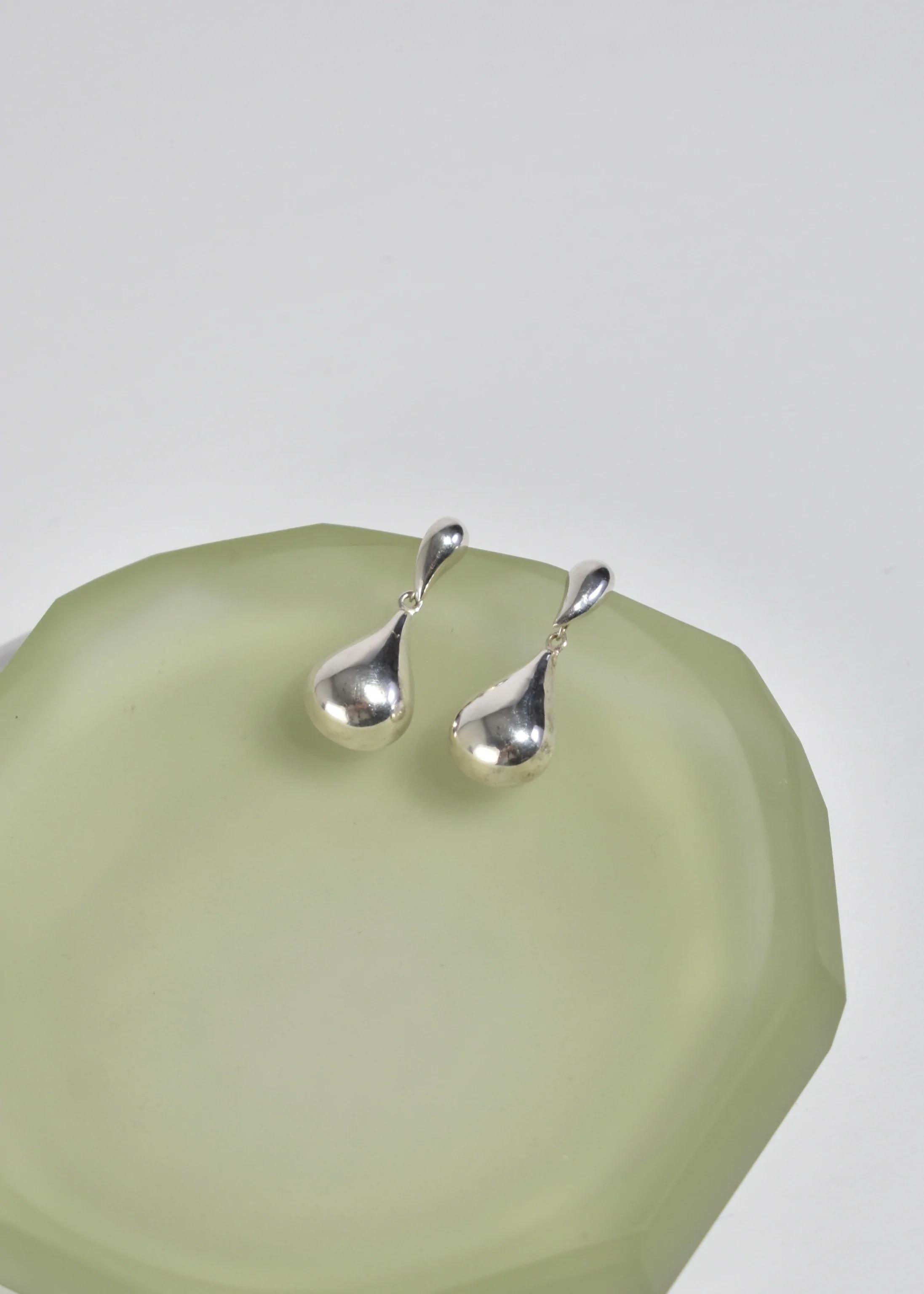 Modernist Silver Drop Earrings