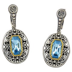 Silver Drop Earrings with Swarovski Crystals, Dimitrios Exclusive S122