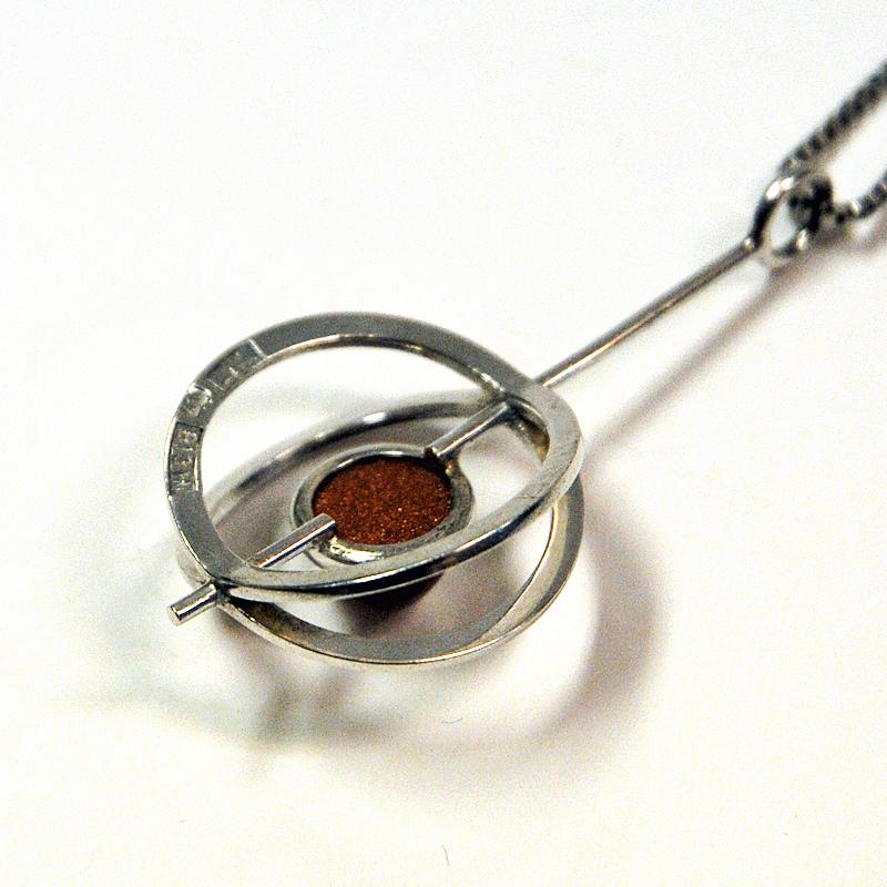 Silver Drop Pendant by Elis Kauppi for Kupittaan Kulta, Finland, 1973 2