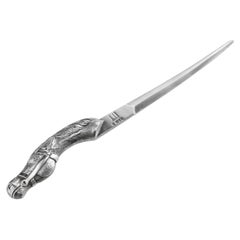 Silver Dunhill Letter Opener with a Horse Head London, 1981