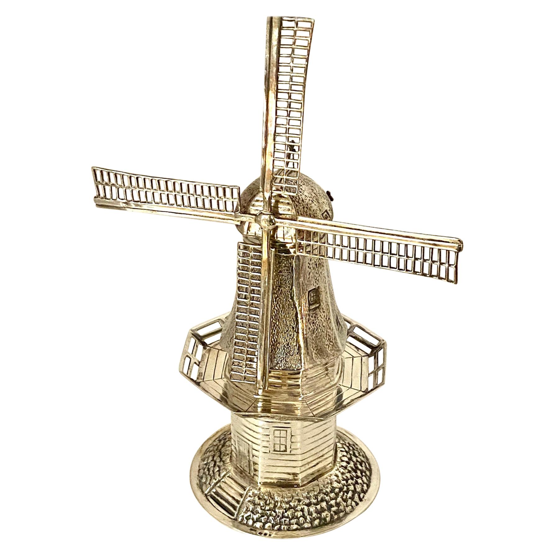 Silver Dutch Windmill, 1968, Handmade For Sale