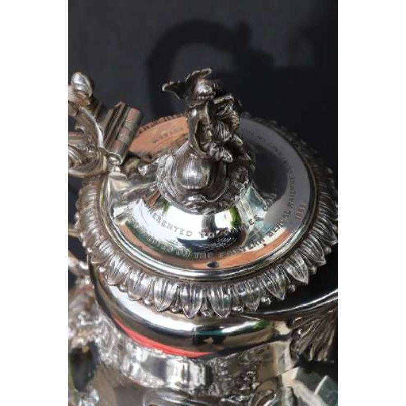 Silver Early Victorian Railway Presentation Armada Claret Jug London 1863-4 For Sale 10