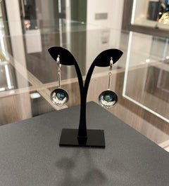 Silver Earrings “Blue Lagoon” with Titanium Agates