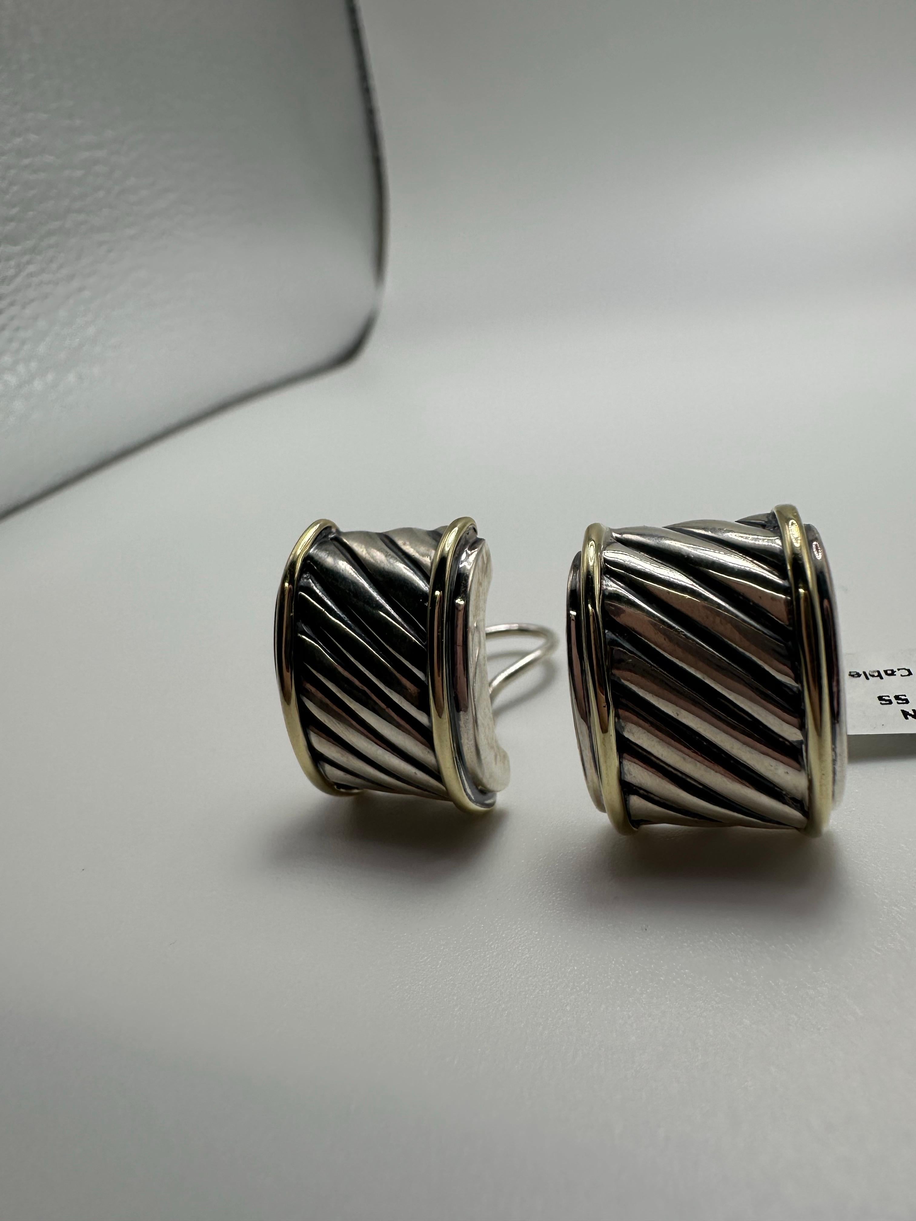Silver earrings by David Yurman large In Excellent Condition For Sale In Jupiter, FL