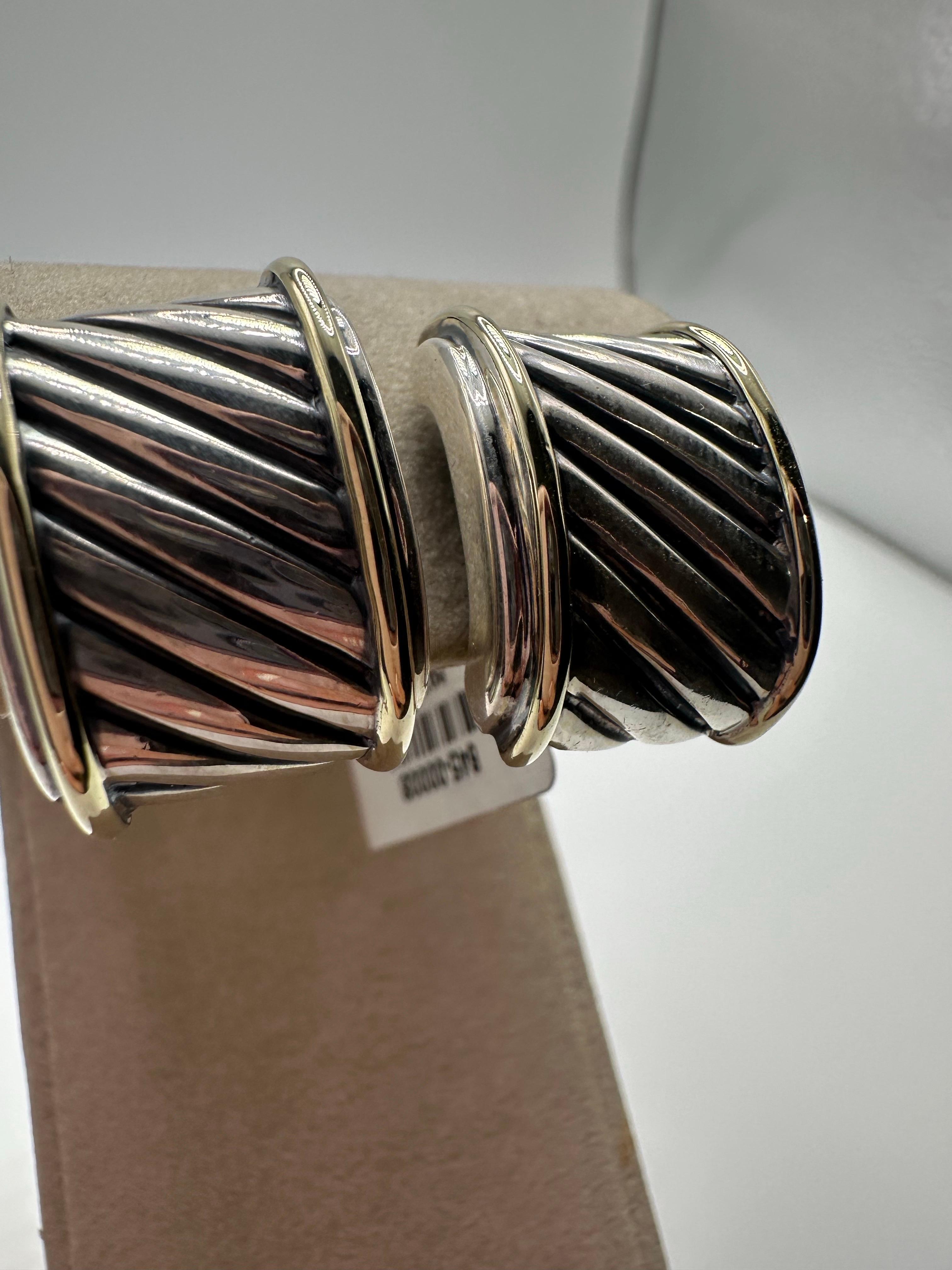 Women's or Men's Silver earrings by David Yurman large For Sale