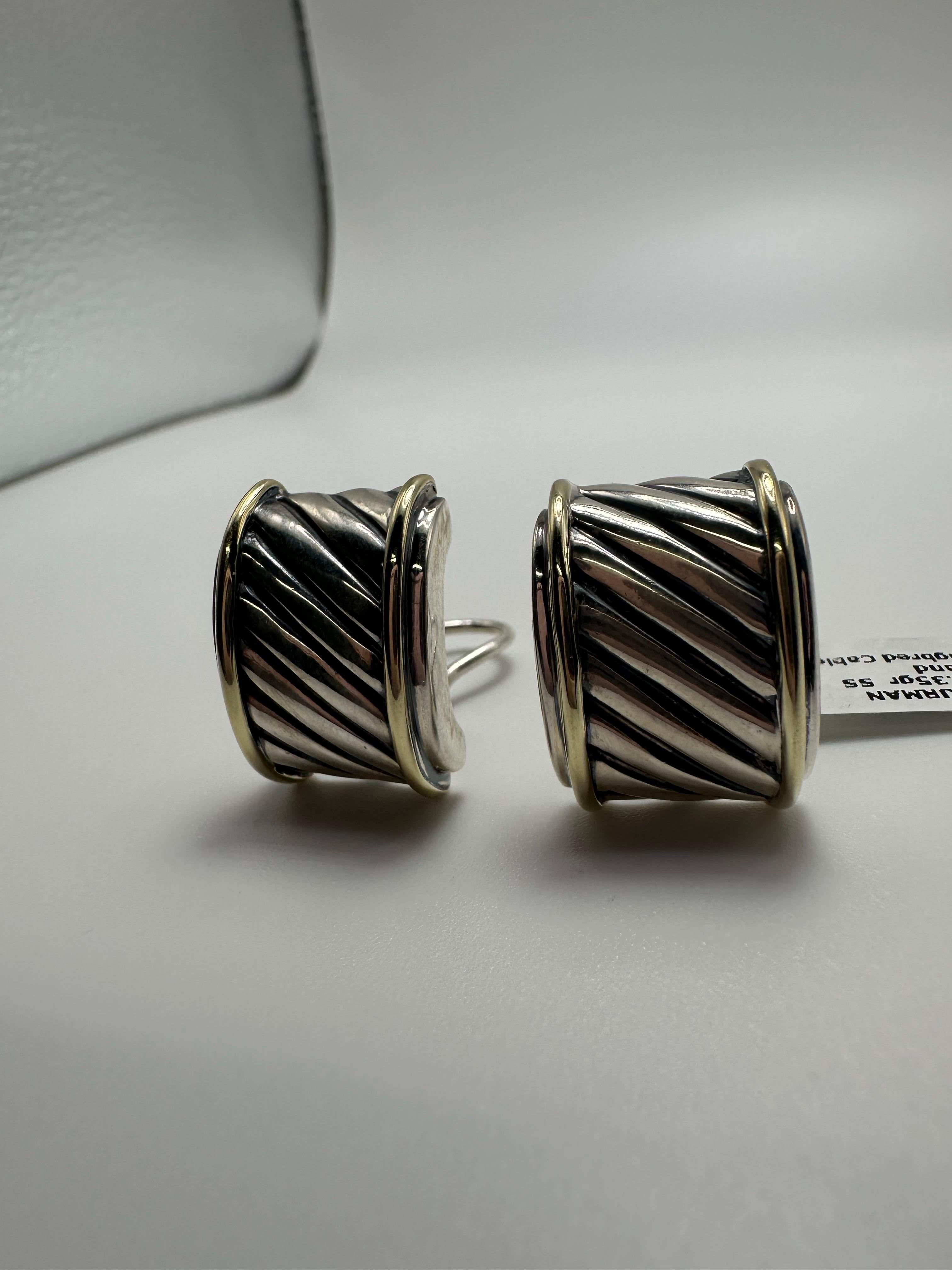 Silver earrings by David Yurman large For Sale 1