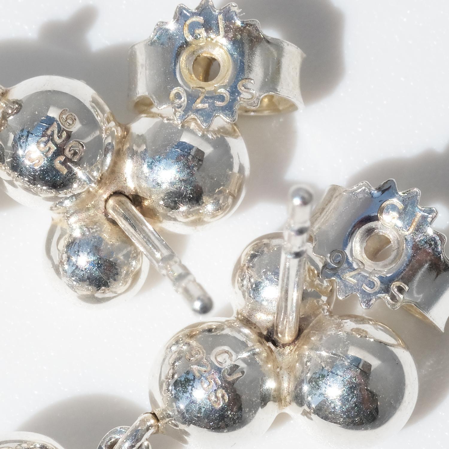 Women's Silver Earrings by Georg Jensen, Moon Light Grapes