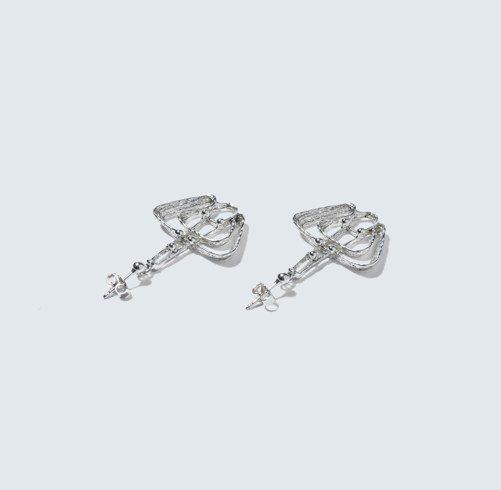 Silberne Ohrringe von Studio Else & Paul aus den 1960er Jahren für Damen oder Herren im Angebot