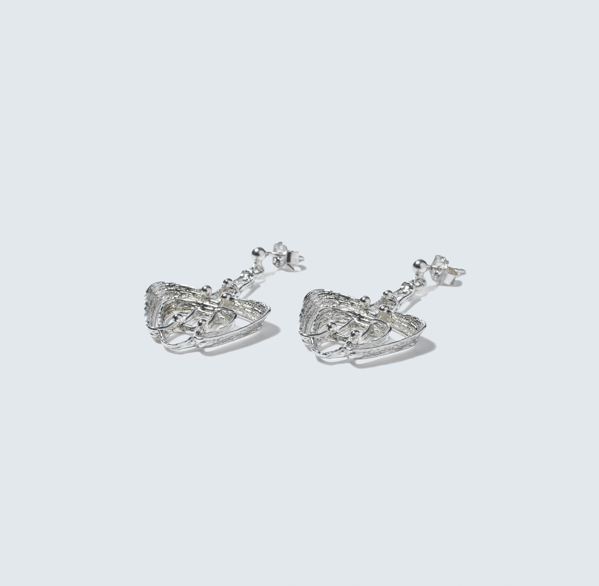 Silver Earrings by Studio Else & Paul Made in 1960s For Sale 2