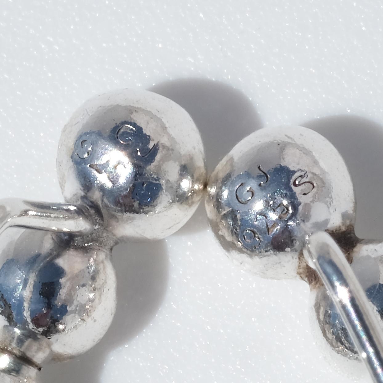 Silver Earrings “Moonlight Grapes” by Georg Jensen For Sale 3
