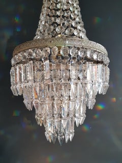 Silver Empire Sac a Pearl Chandelier Crystal Lustre Ceiling Lamp Hall Antique