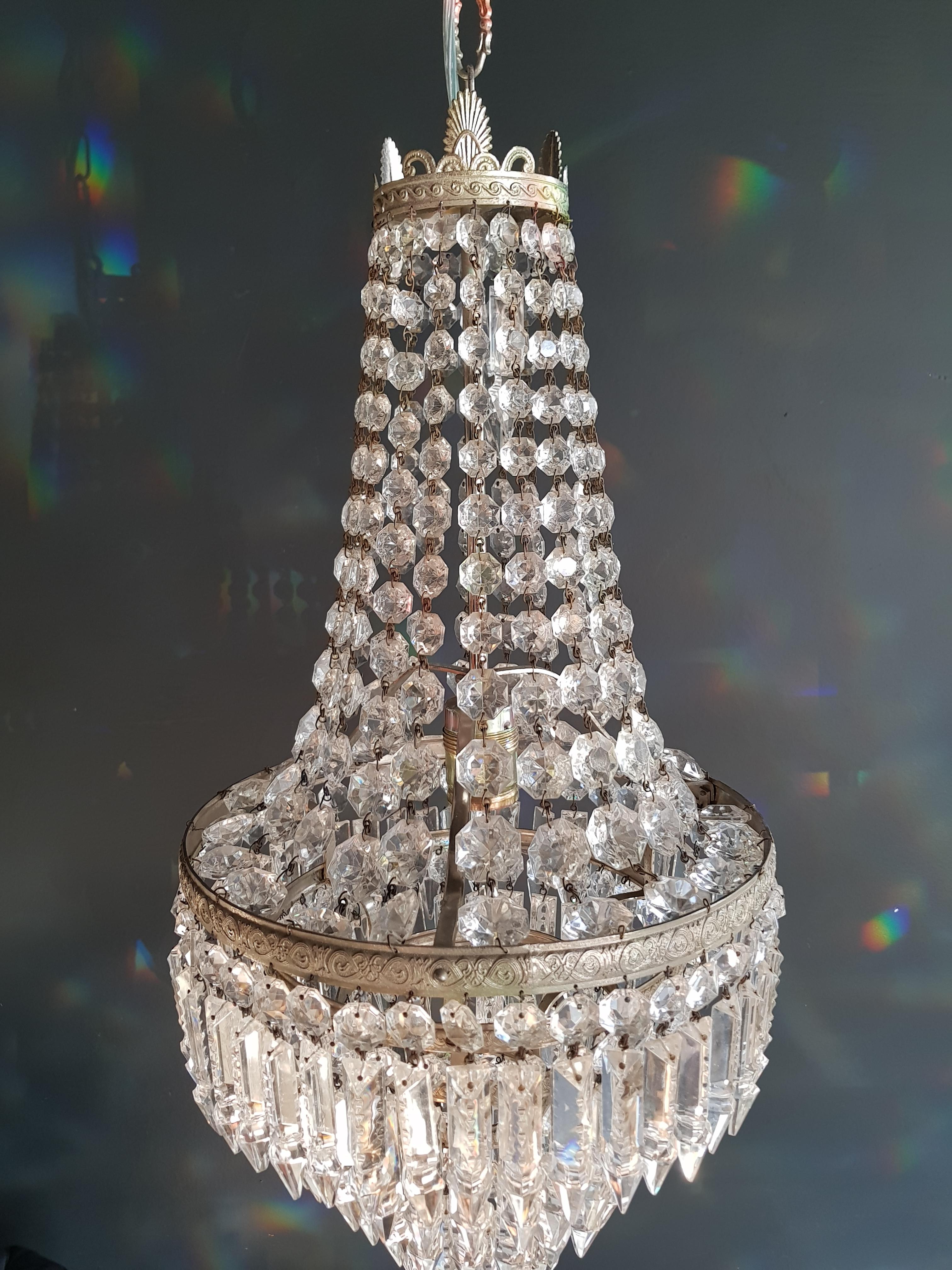 Silver Empire Sac a Pearl Chandelier Crystal Lustre Ceiling Lamp Hall Antique (Europäisch)