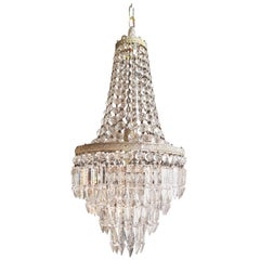 Silver Empire Sac a Pearl Chandelier Crystal Lustre Ceiling Lamp Hall Antique