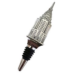 Silver Empire State Building Detail Bottle Stopper