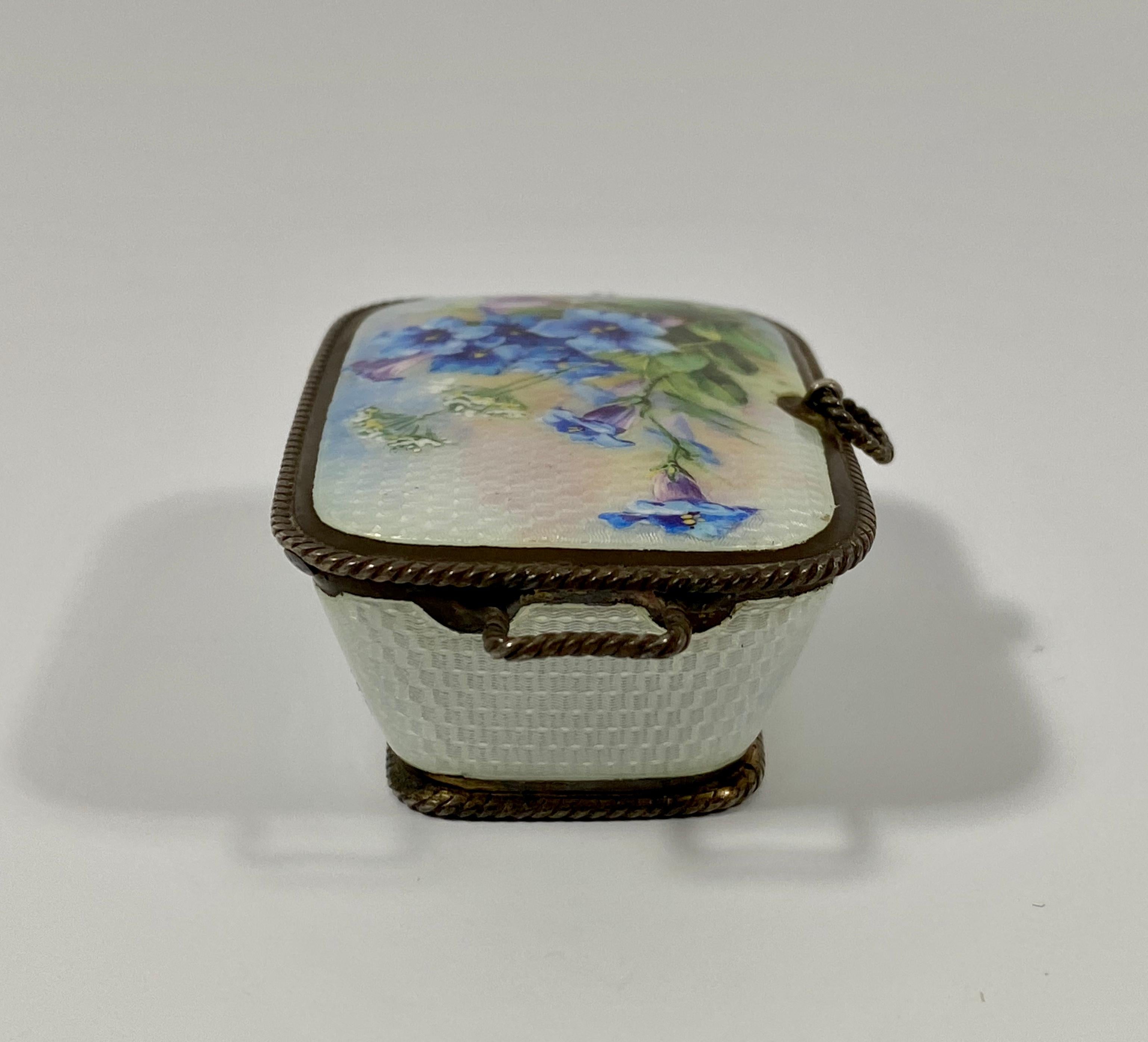 Silver and Enamel Box, Dated 1911, Import Marks for Cohen & Charles 3
