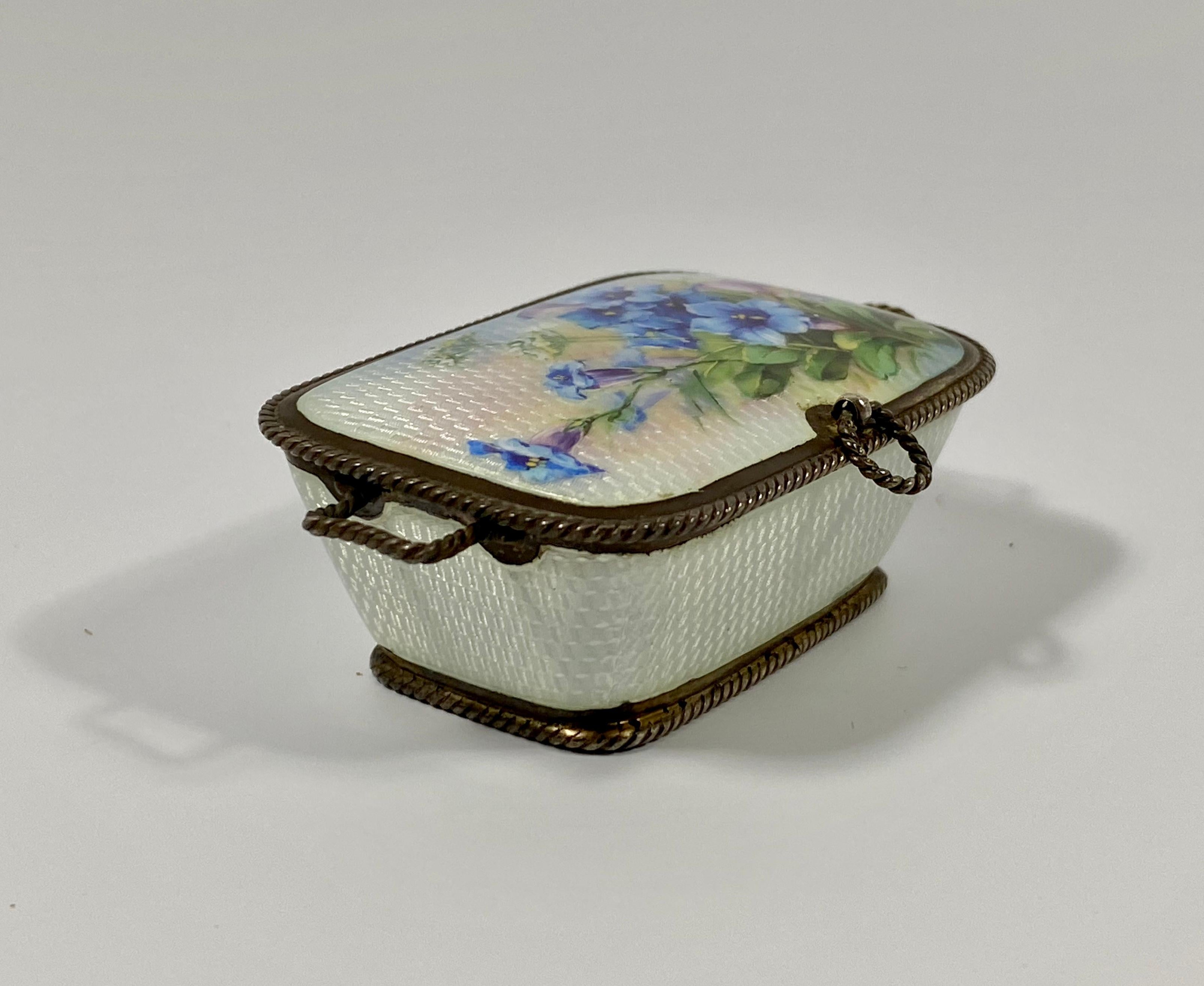 Edwardian Silver and Enamel Box, Dated 1911, Import Marks for Cohen & Charles