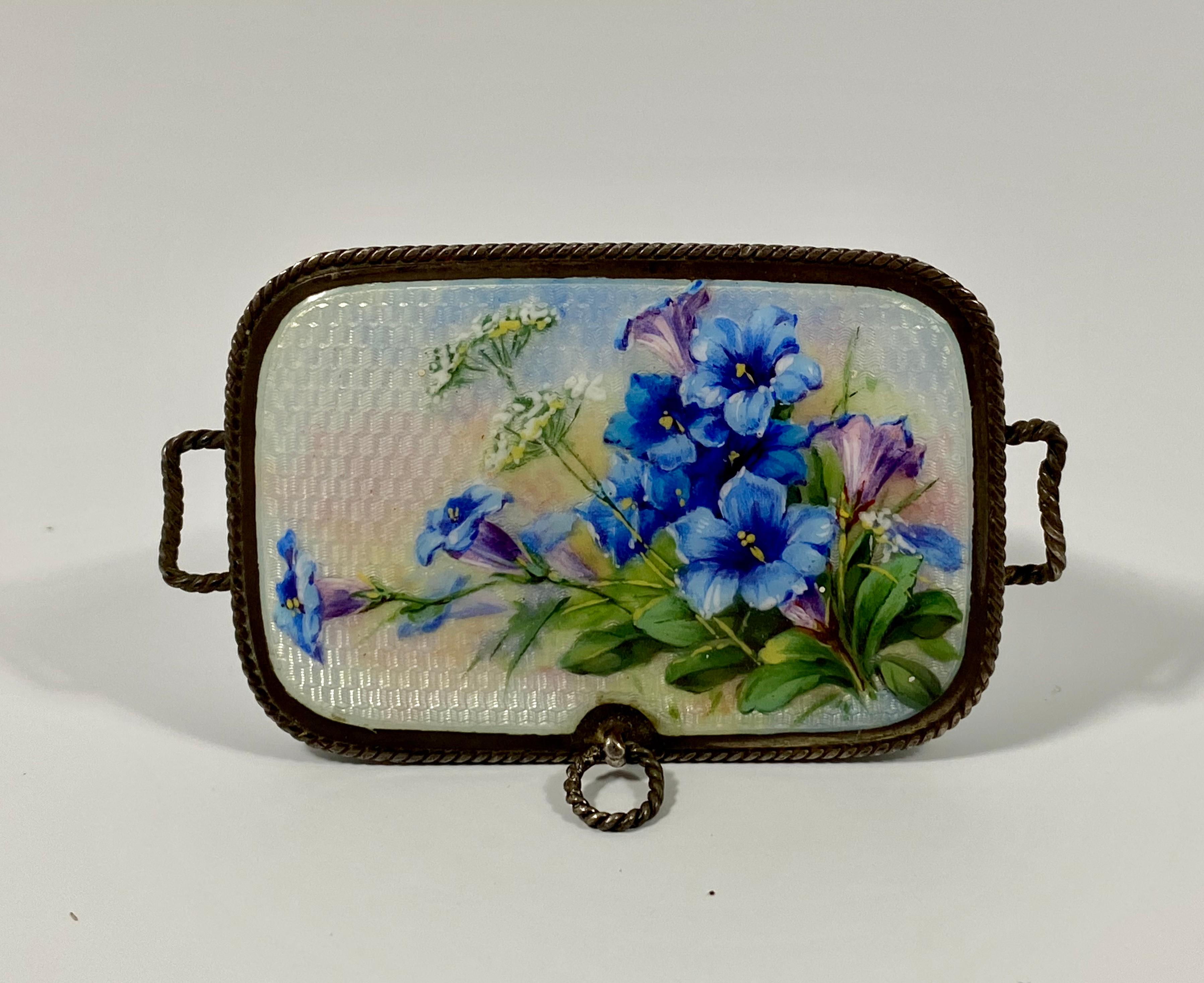 Enameled Silver and Enamel Box, Dated 1911, Import Marks for Cohen & Charles