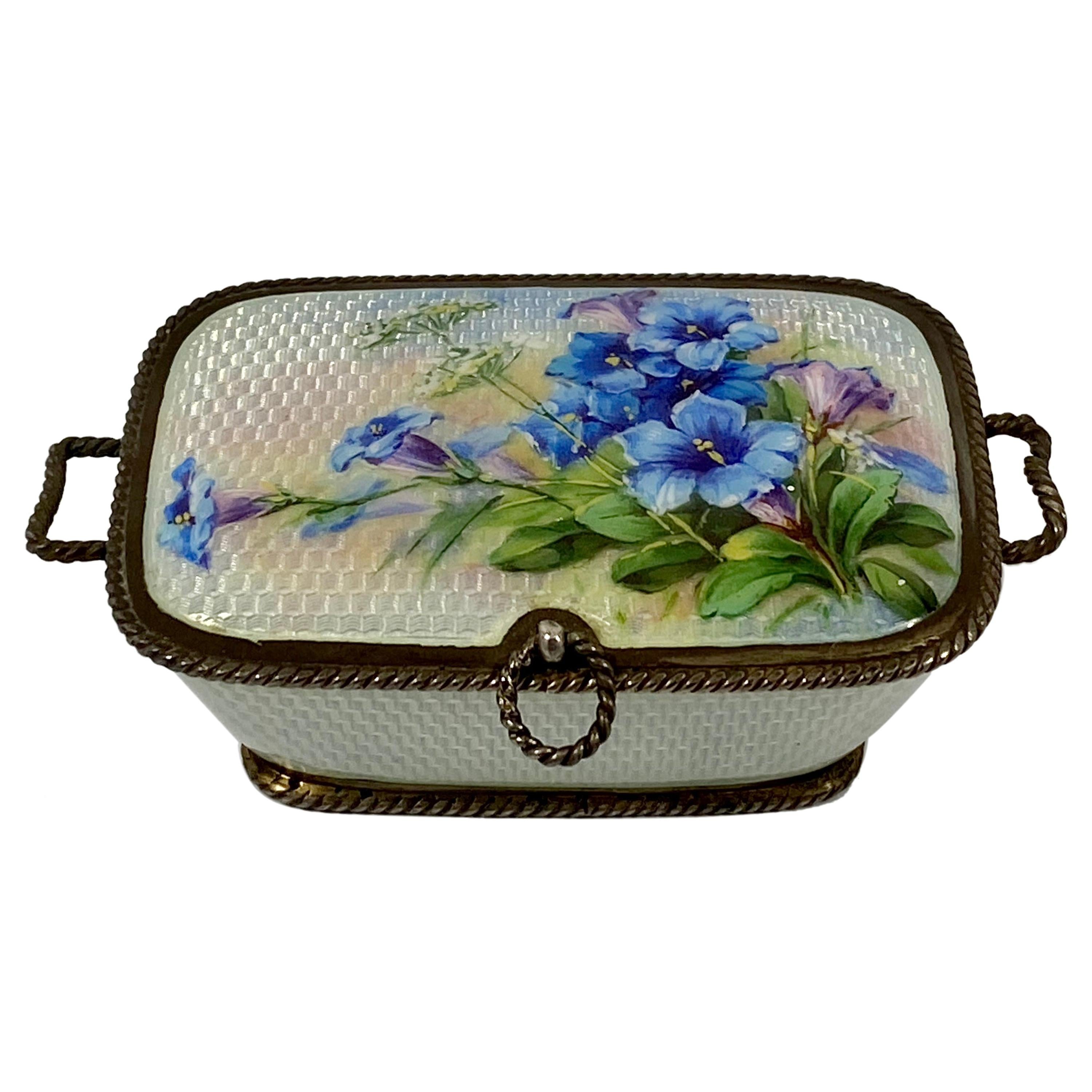 Silver and Enamel Box, Dated 1911, Import Marks for Cohen & Charles