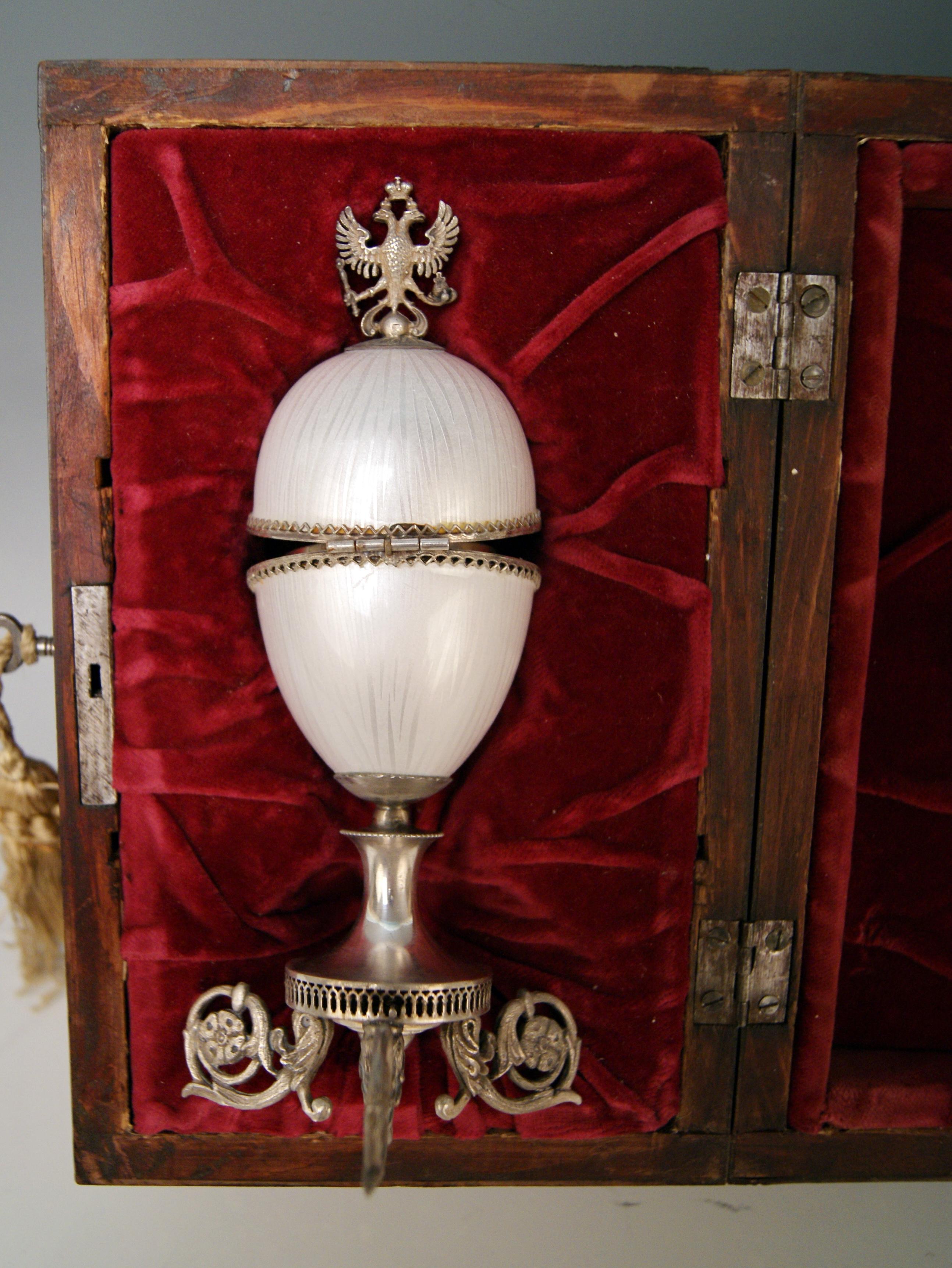 Sterling Silver Silver Enamel Czar Nicholas II Egg Moskow Russian Empire, 1894