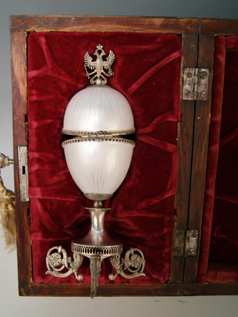 Silver Enamel Czar Nicholas II Egg Moskow Russian Empire, 1894 1