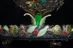 Sculpture de centre de table en argent et émail de style Fabergé - "Étang d'été"