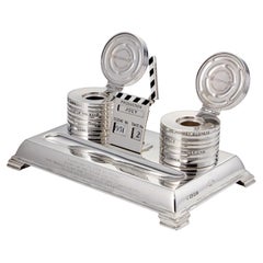 Silver & Enamel Film Inkstand by Goldsmiths & Silversmiths Company London 1940
