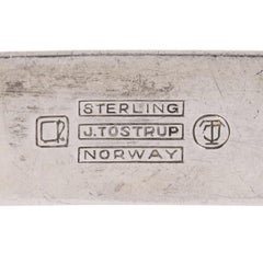 Silver Enamel Souvenir Spoon, Norway By J. Tostrup, 2nd Half 20th Century